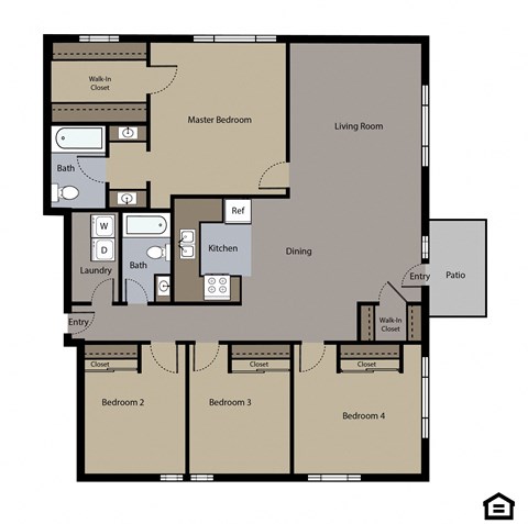 a floor plan of a 1 bedroom apartment at the biltmore apartments in cupertino